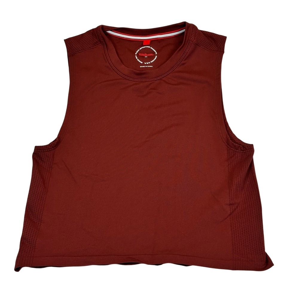 Wilson Muscle Tank Top  Maroon Mesh Back Athletic Crop‎ -Women's Med. NWOT